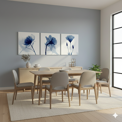 3’lü Modern Kanvas Duvar Tablosu – Seren | Salon & Yatak Odası Tablosu