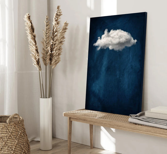 Deep Blue Cloud Painting - Minimalist Wall Art and Home Decor